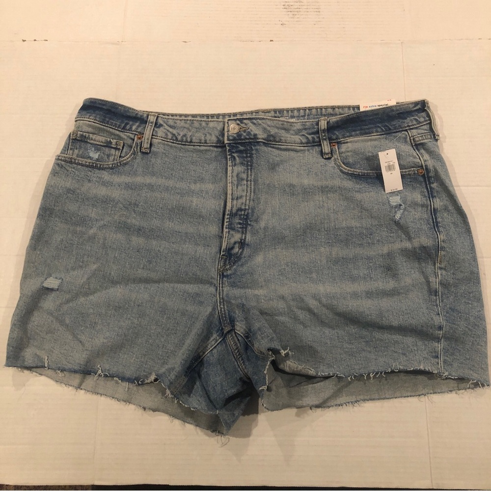 Old Navy Size 24 OG Straight High Rise Button Fly 5-pocket Jean Shorts 5” Inseam